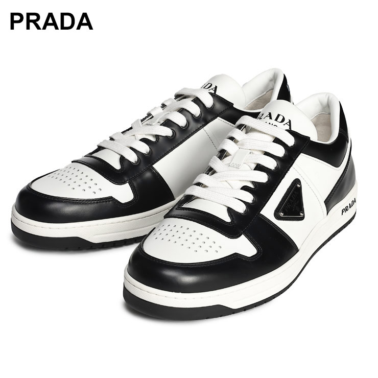 楽天市場】プラダ PRADA ロゴ レザー ローカットスニーカー