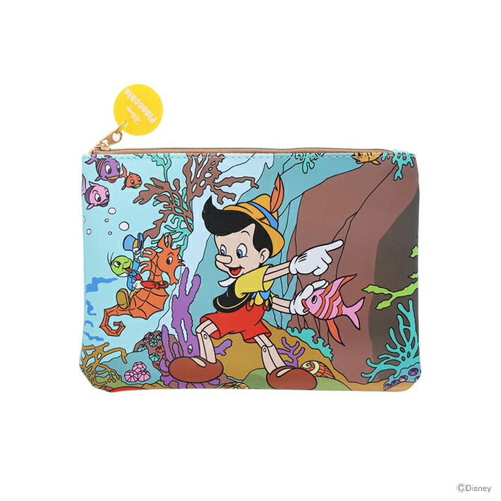 楽天市場】ディズニー ピノキオ フラットポーチ レトロアート