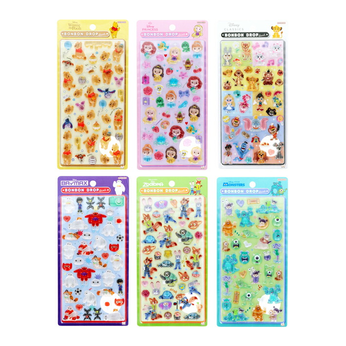楽天市場】ディズニー ボンボンドロップシール 6柄 [M便 1/6