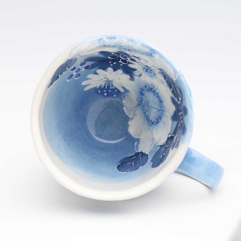 楽天市場】藍彩白絵花 マグ【瀬戸焼 和食器 食器 コーヒーカップ