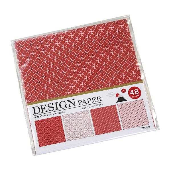 楽天市場】デザインペーパー 紅白 15×15cm 48枚入 (100円ショップ 100