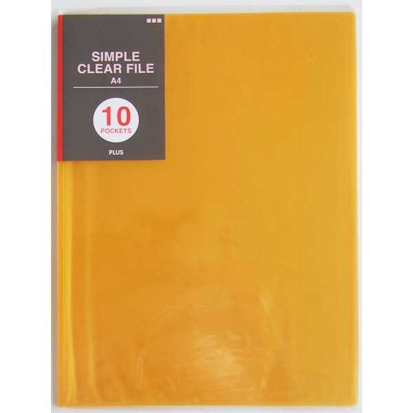 楽天市場】PLUSシンプルクリアファイル A4 オレンジ 10ポケット : 100