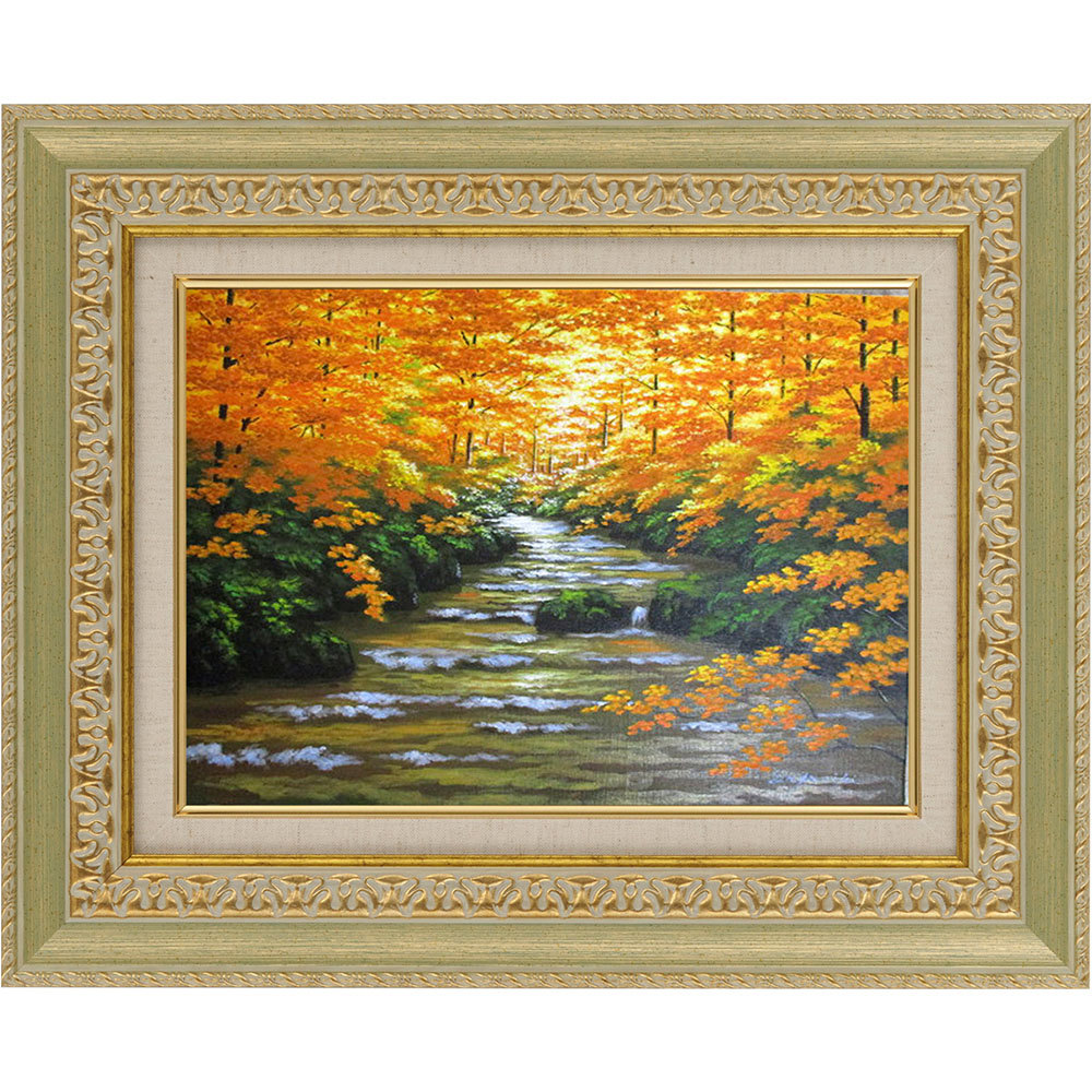 F8 「春雪北山崎」絵画 油絵 油彩画 風景画 アート F8 「春雪北山崎