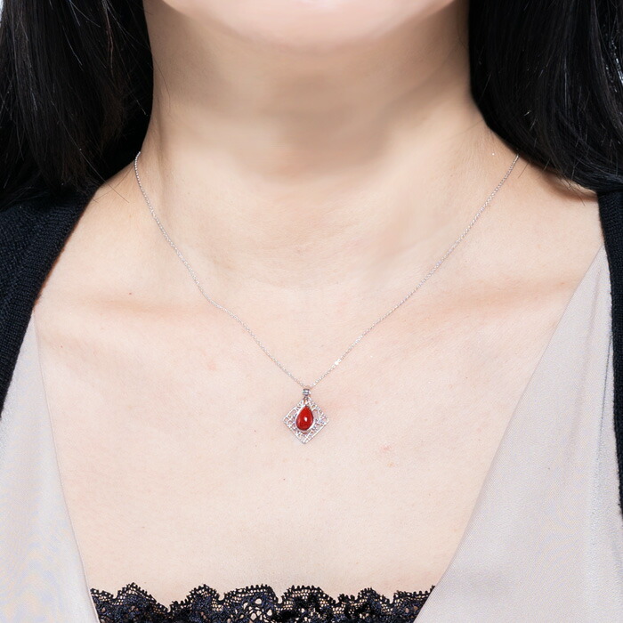 楽天市場】【血赤珊瑚】 WGK18 珊瑚 ネックレス サンゴ コーラル 赤