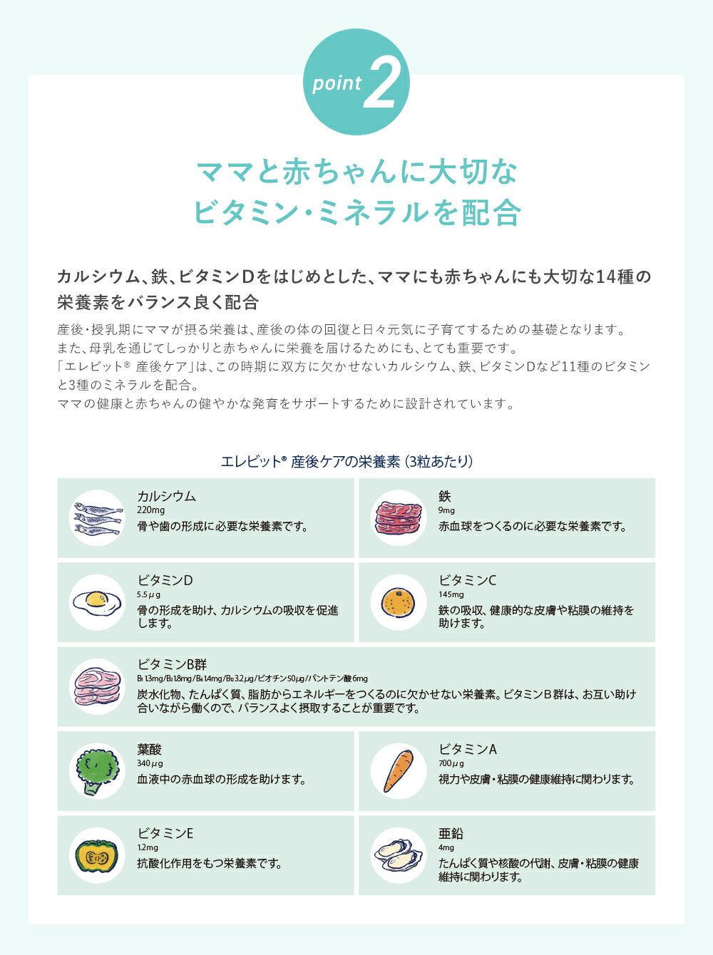 楽天市場】葉酸サプリ エレビット30日分「エレビット産後ケアサンプル