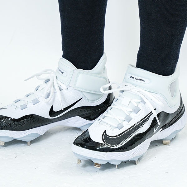 ナイキ アルファ ハラチ エリート 27 野球 スパイク 靴 シューズ 白 黒