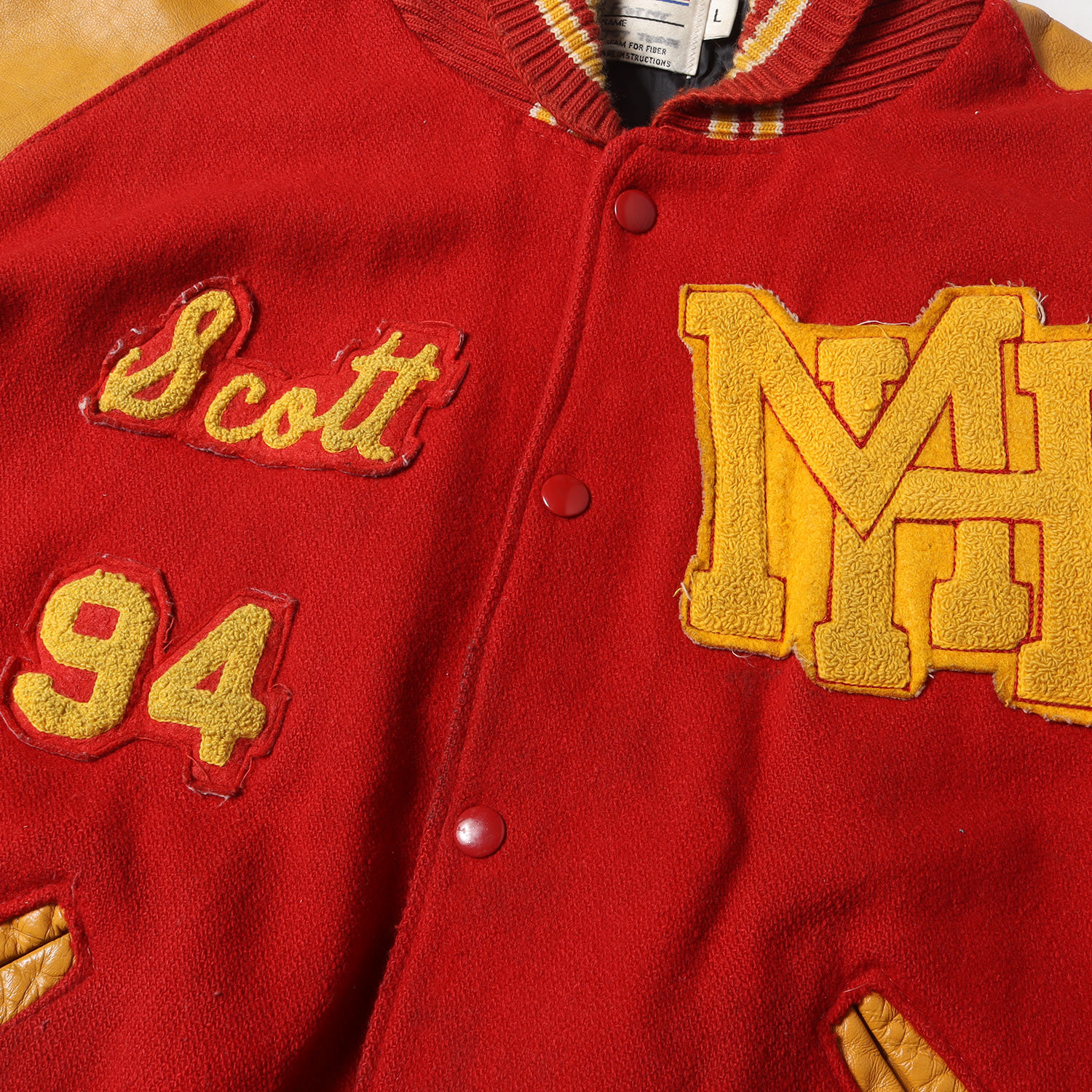 楽天市場】90s DeLONG 袖レザー メルトン スタジャン / アワード