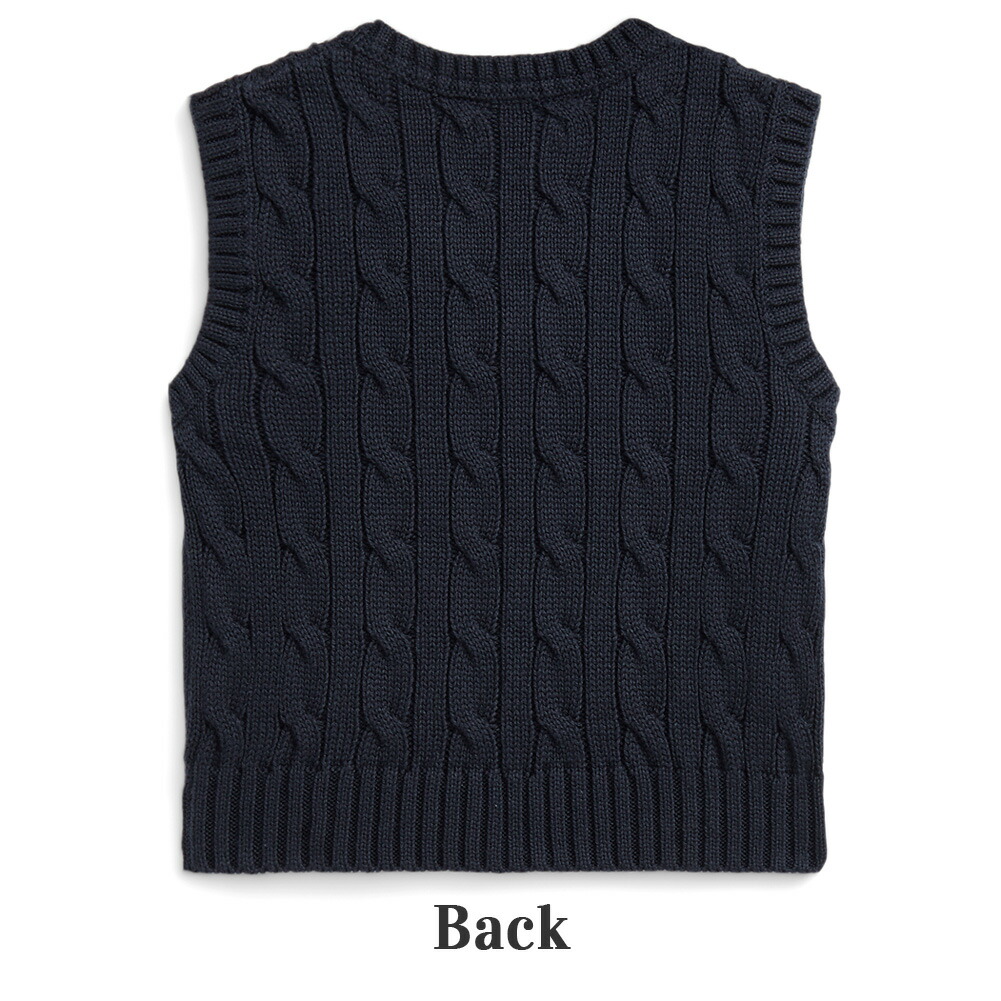 楽天市場】ポロ ラルフローレン ベビー ベスト ケーブル Vネック