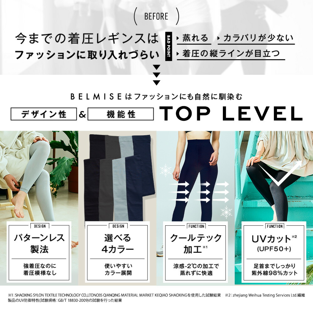 楽天市場】【3/1 ポイント10倍！】 着圧レギンス 公式 BELMISE