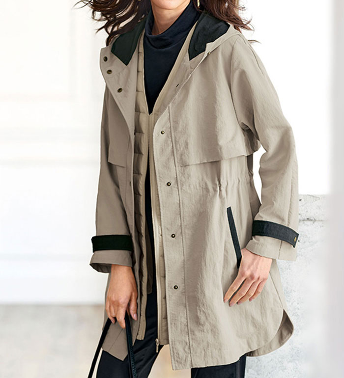 楽天市場】ハーフコート おしゃれの主役！蓄熱中わたベスト付配色