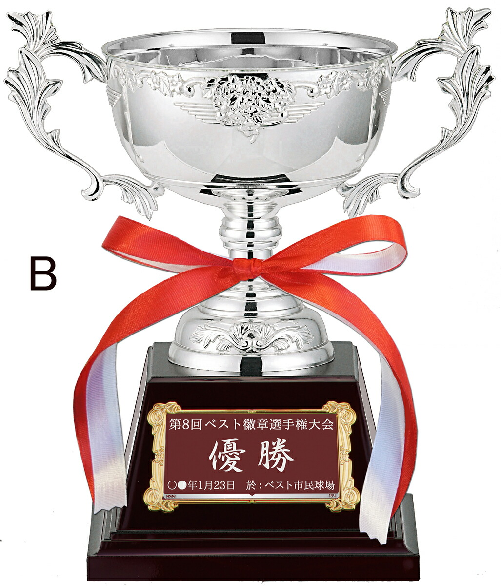 楽天市場】優勝カップ 高さ195mm 送料無料 文字無料 銀（シルバー
