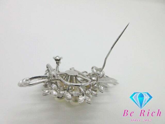 楽天市場】ブローチ 帯留め SILVER パール 真珠 6.5 - 0.7mm 珠