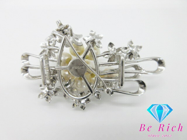 楽天市場】ブローチ 帯留め SILVER パール 真珠 6.5 - 0.7mm 珠