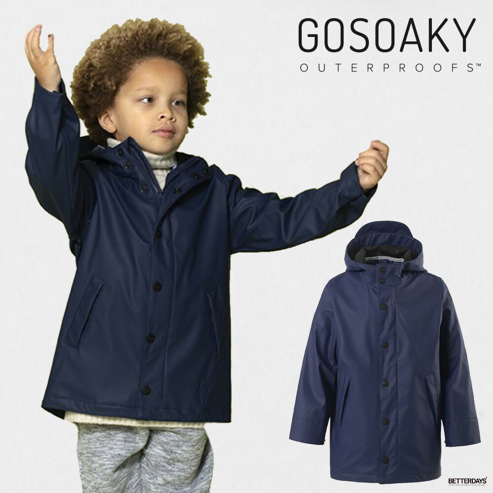 楽天市場】レインジャケット キッズ ゴーソーキー GOSOAKY フード付き