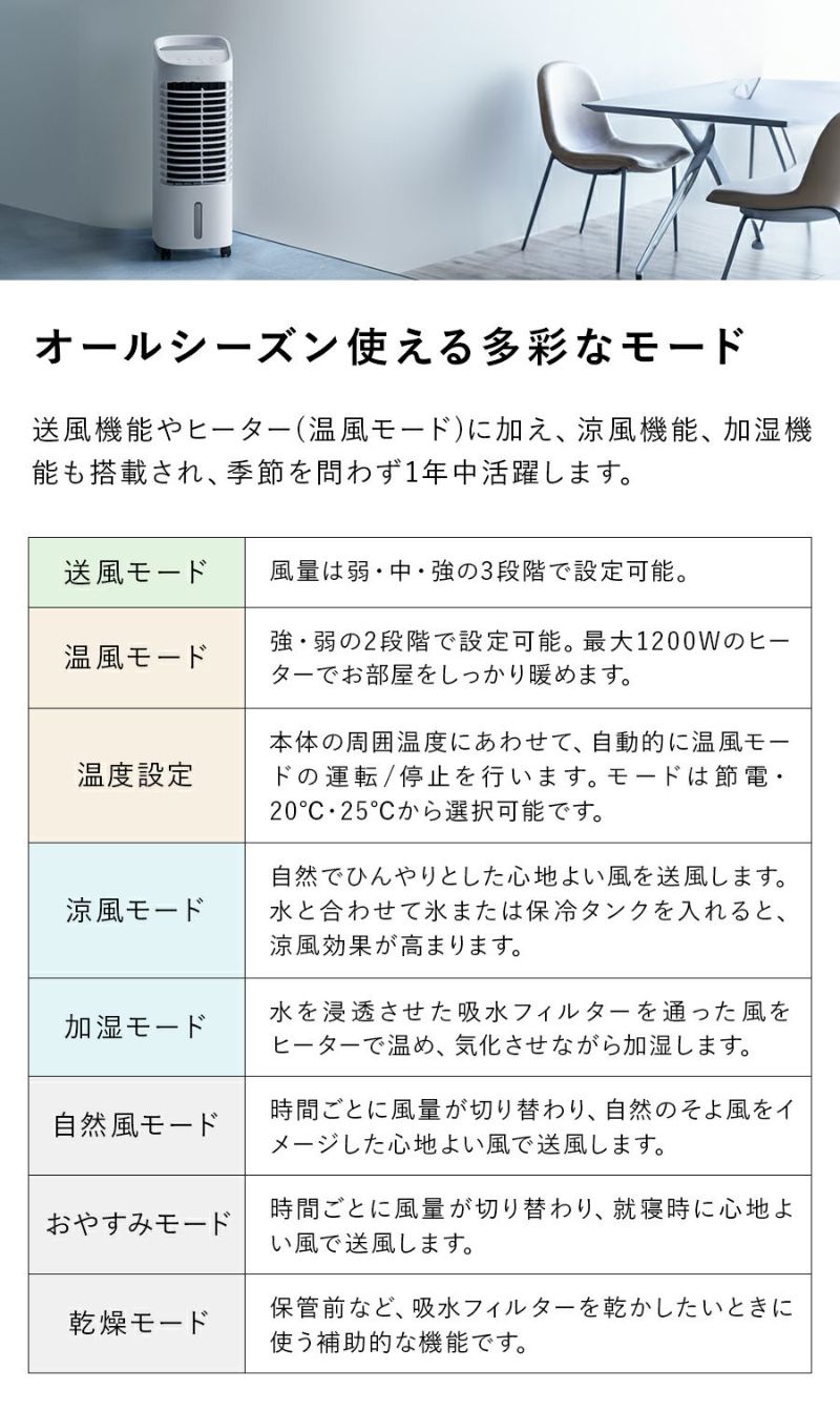 楽天市場】冷風機 送風機 温風 ヒーター 温冷風扇 「ヒート＆クール