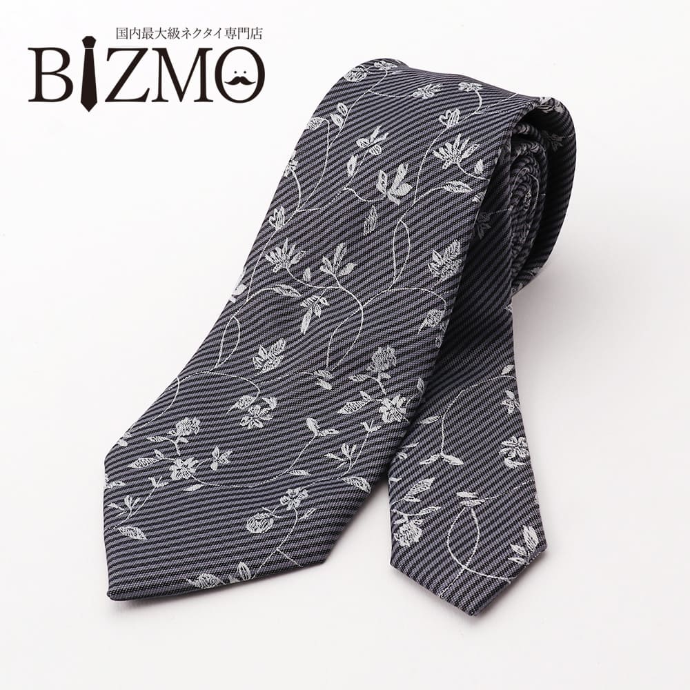 楽天市場】洗えるネクタイ 花柄 グレー ストライプ 7cm幅 ポリエステル