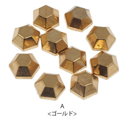 楽天市場】ワッペン スタッズ 六角鋲 10mm 10個セット アイロン接着