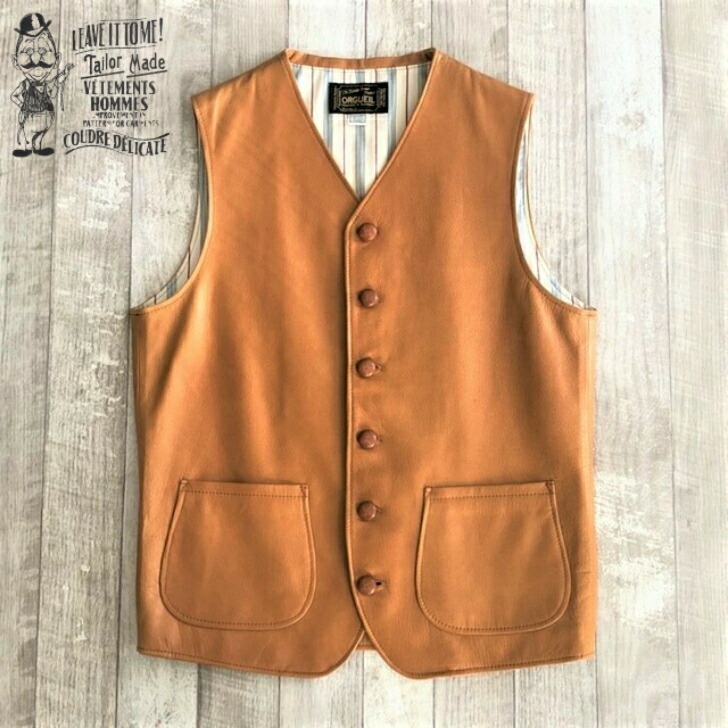 楽天市場】【オルゲイユ】 ステアハイド ジレ ORGUEIL STEER HIDE