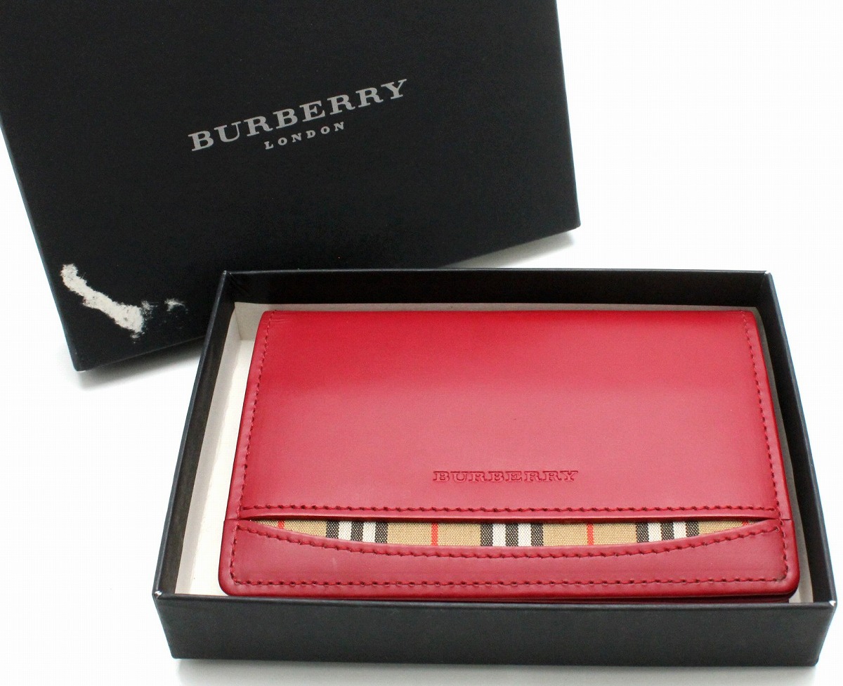 楽天市場】BURBERRY バーバリー レザー 本革 カードケース パスケース