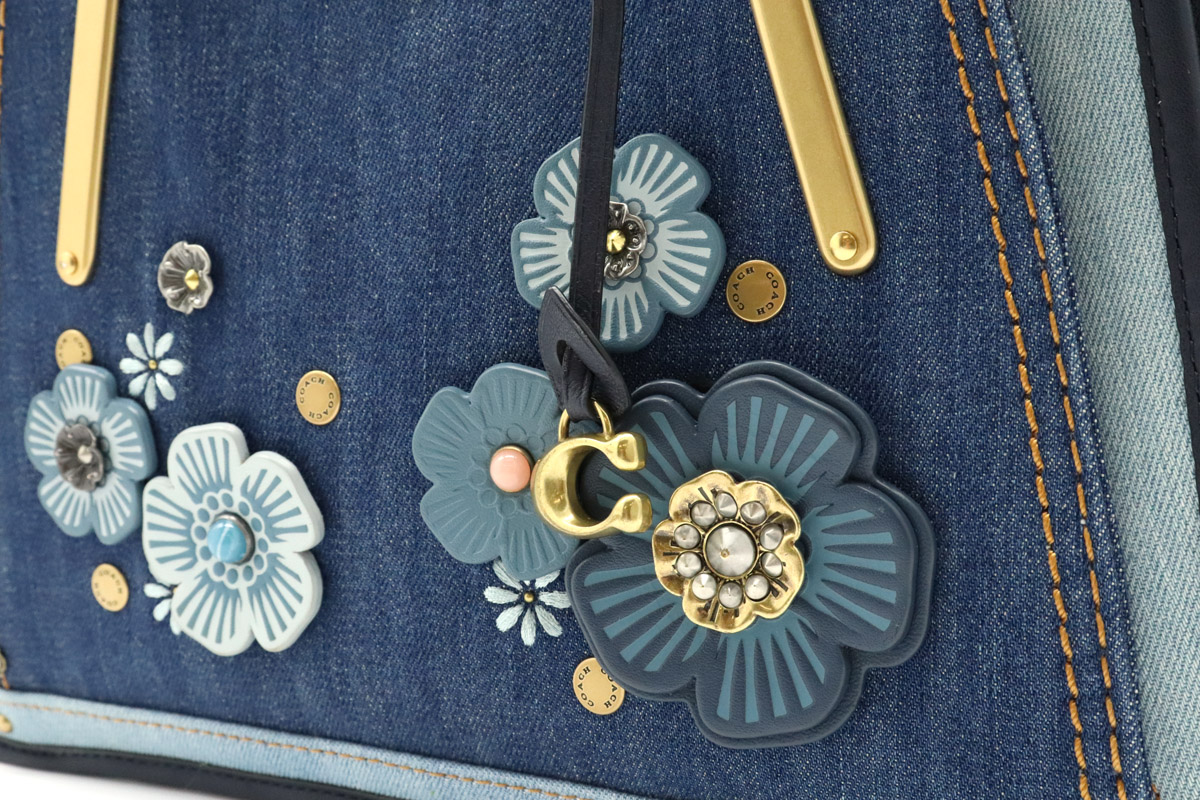 楽天市場】【バッグ】COACH コーチ レザー デニム ハンドバッグ 2way