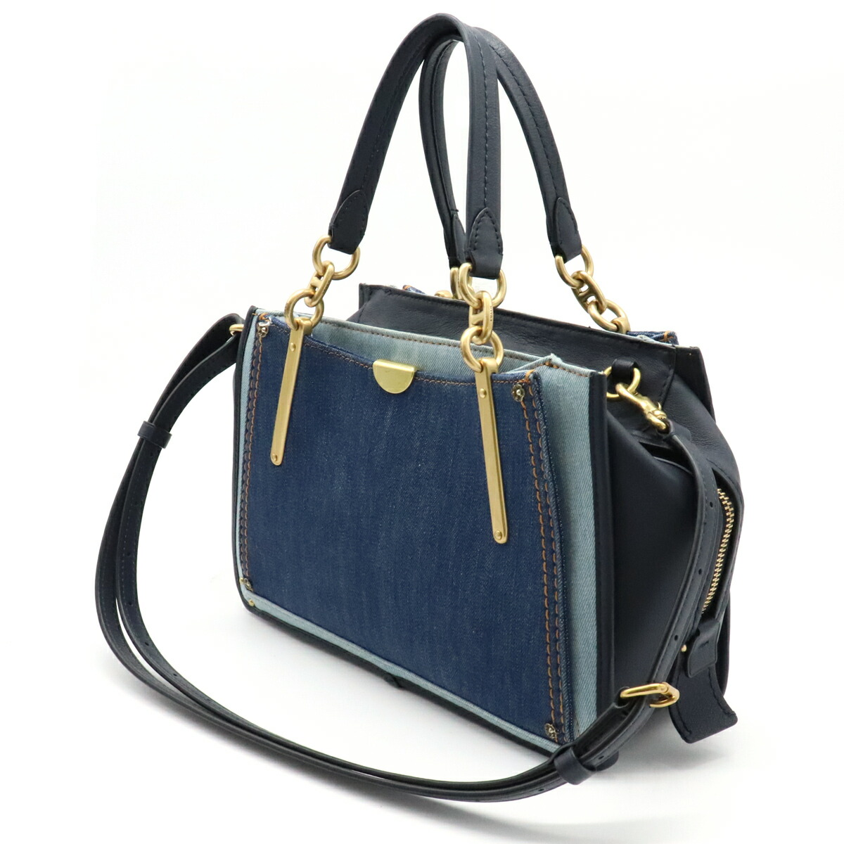 楽天市場】【バッグ】COACH コーチ レザー デニム ハンドバッグ 2way