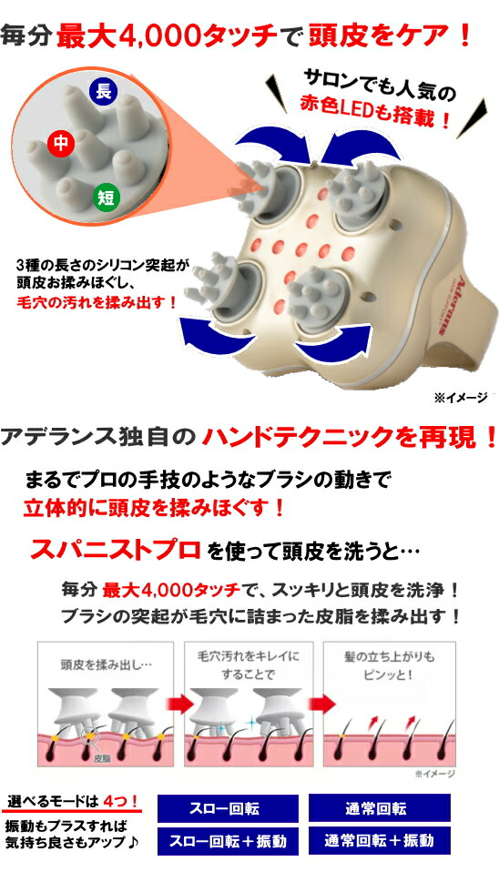 楽天市場】アデランス スパニストプロ 頭皮＋フェイスケア スパニスト