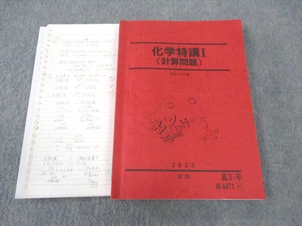 楽天市場】駿台 化学特講I 計算問題 テキスト 状態良い 2023 夏期 星本