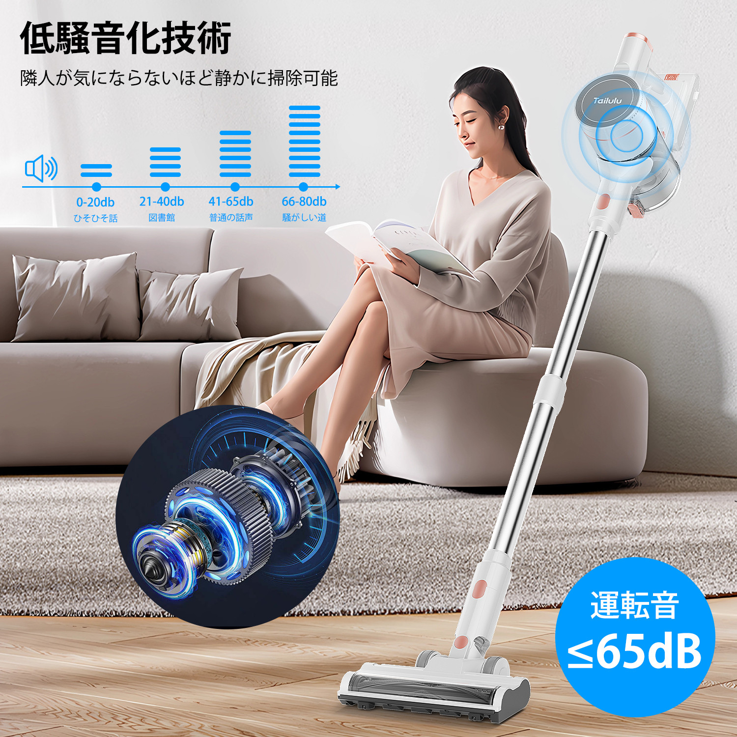 楽天市場】掃除機 コードレス 55000pa 超吸引 自立式 LED コードレス