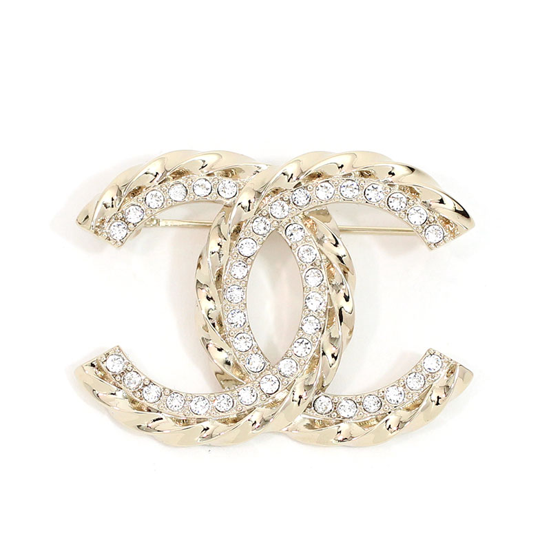 楽天市場】シャネル CHANEL ブローチ メタル CCマーク ストラス ライン