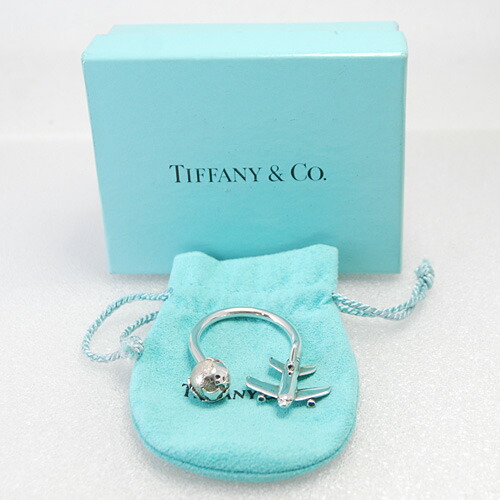 ティファニー S品 925 地球＆飛行機 キーリング/キーホルダー