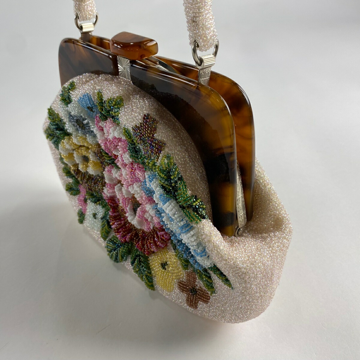 楽天市場】和装バッグ 美品 優品 ビーズバッグ フォーマル 草花 薄