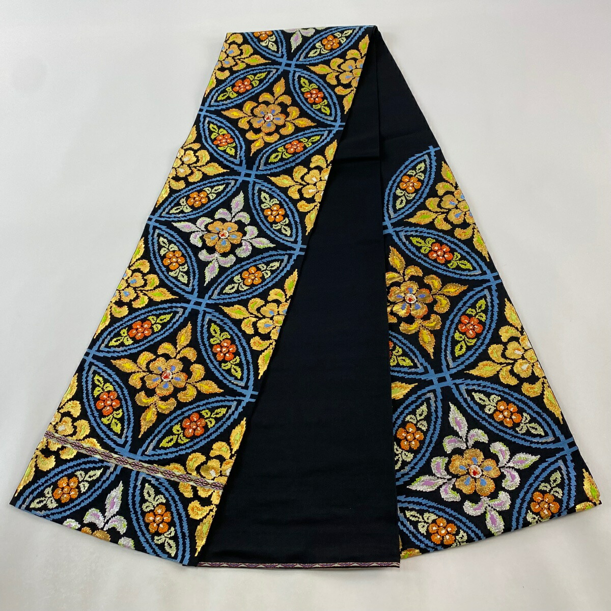 楽天市場】袋帯 美品 逸品 龍村平蔵 落款あり 王朝七宝文 箔 黒 六通