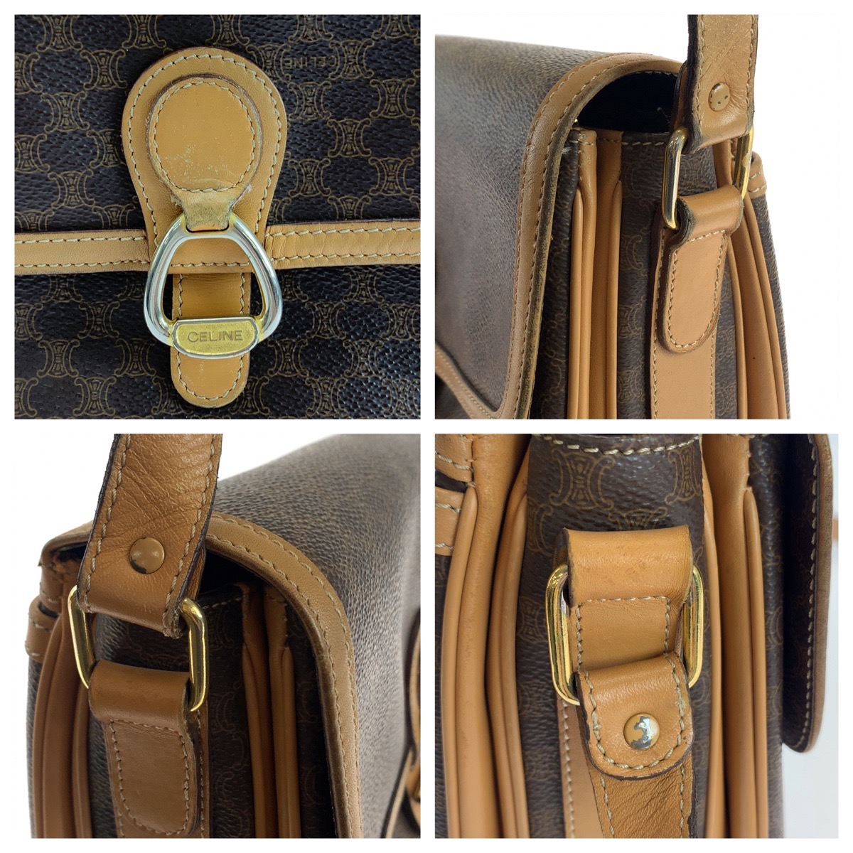 楽天市場】美品 CELINE セリーヌ ヴィンテージ マカダム柄 ブラウン