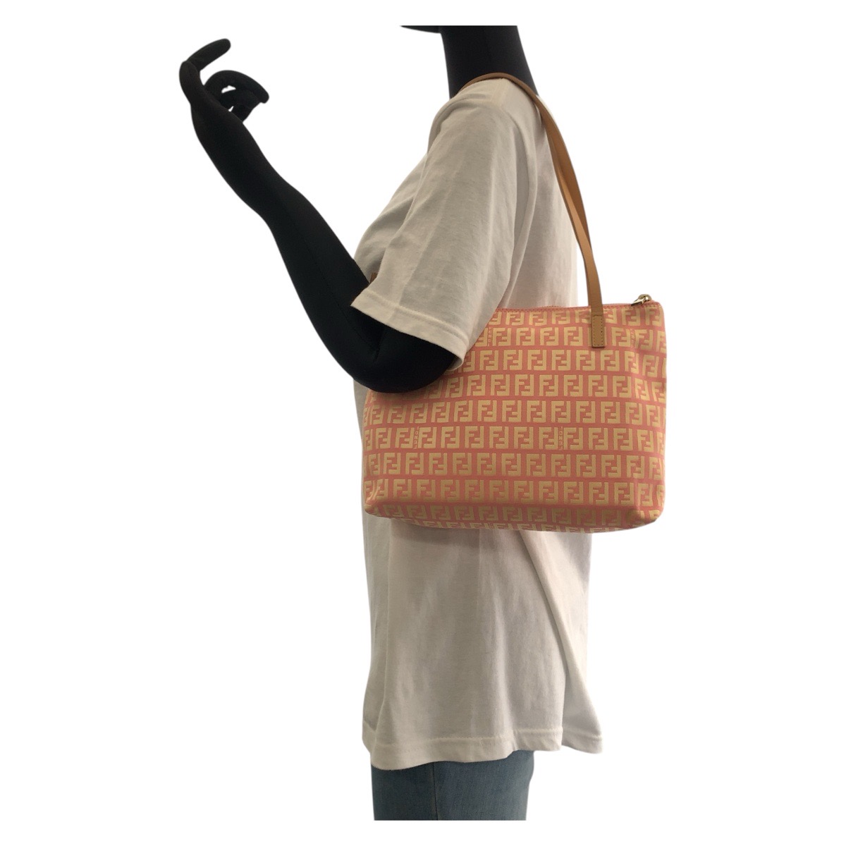 楽天市場】美品 FENDI フェンディ ズッキーノ ピンク ベージュ