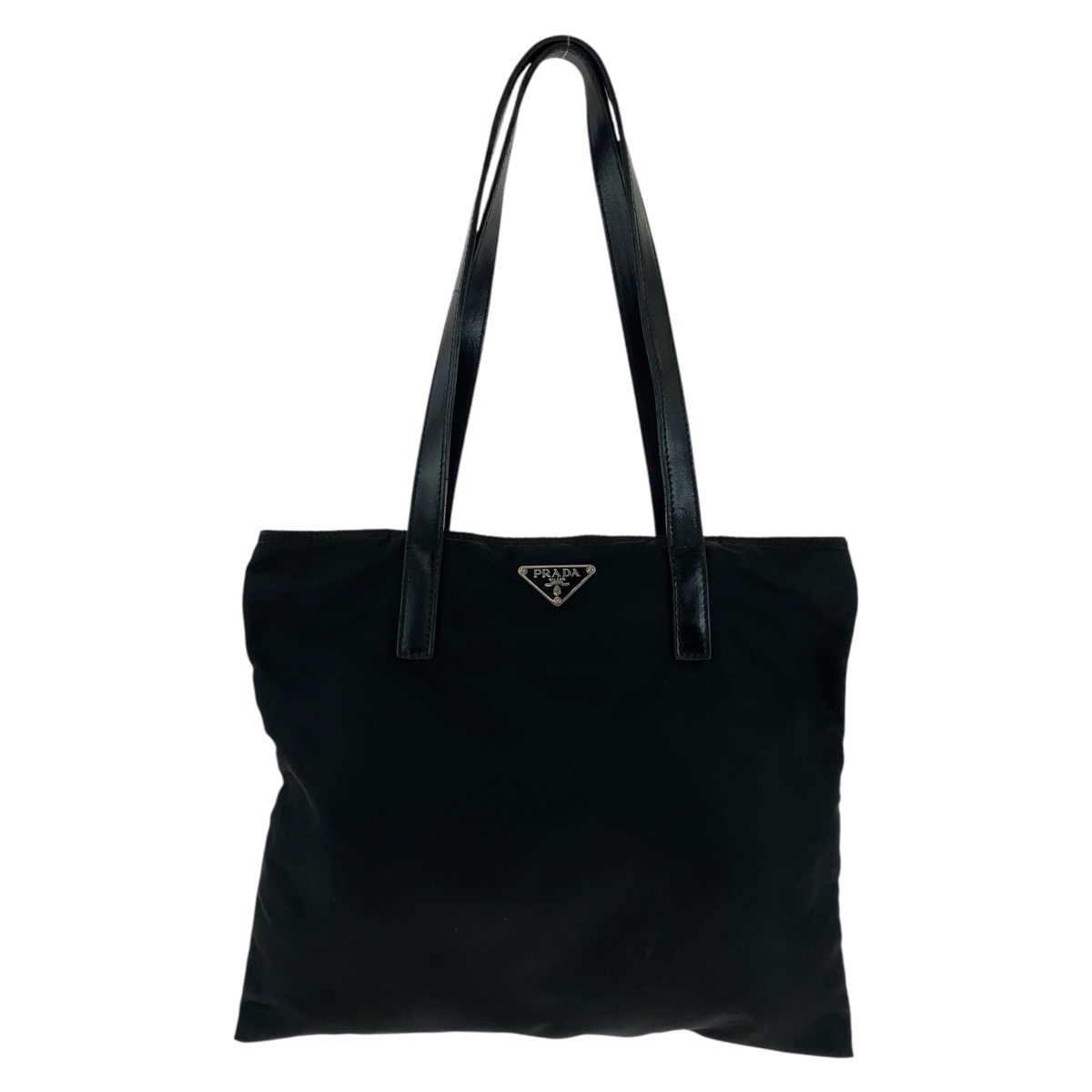 楽天市場】美品 PRADA プラダ テスート 三角ロゴプレート ブラック 黒