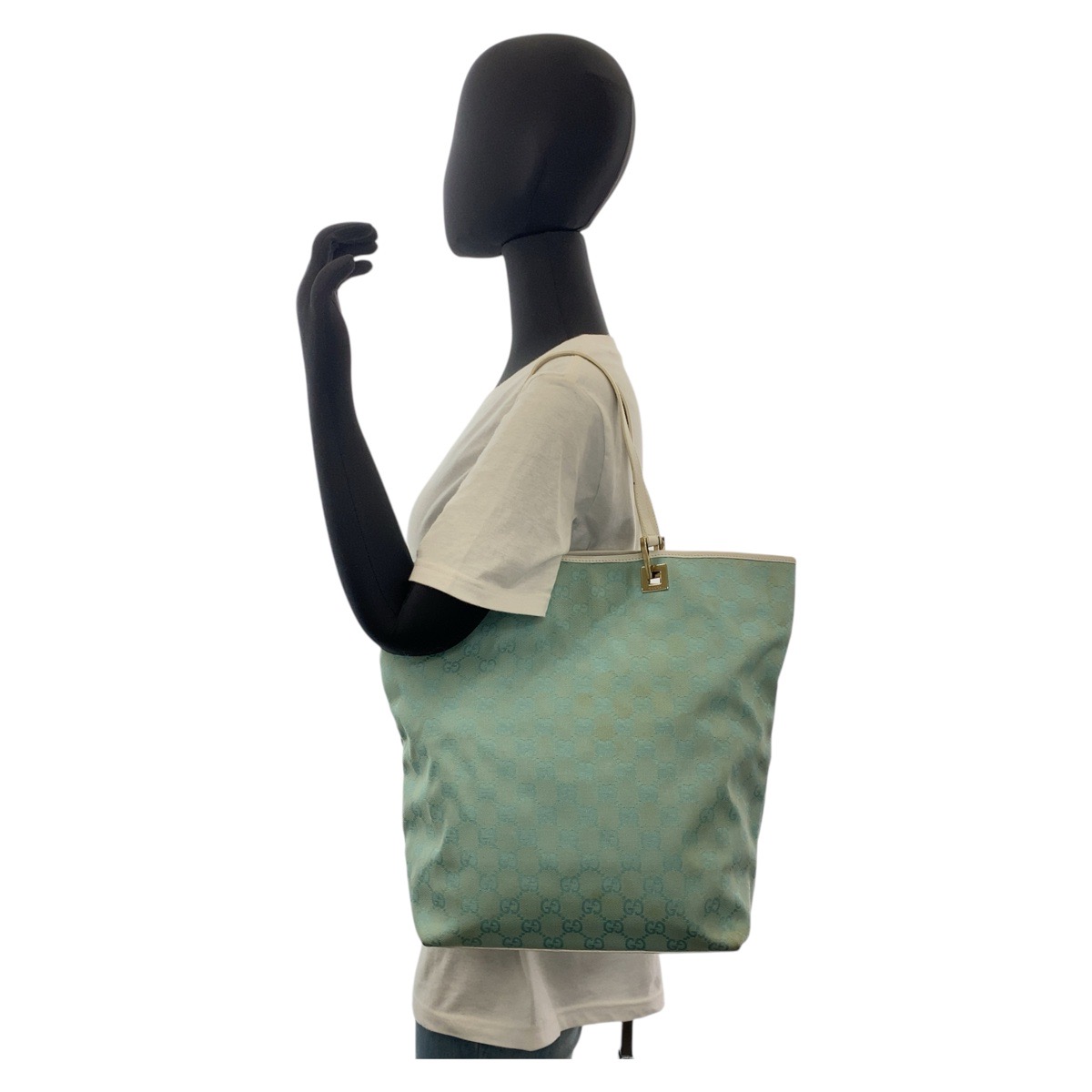 楽天市場】GUCCI グッチ ミント ライトブルー ゴールド金具 GG