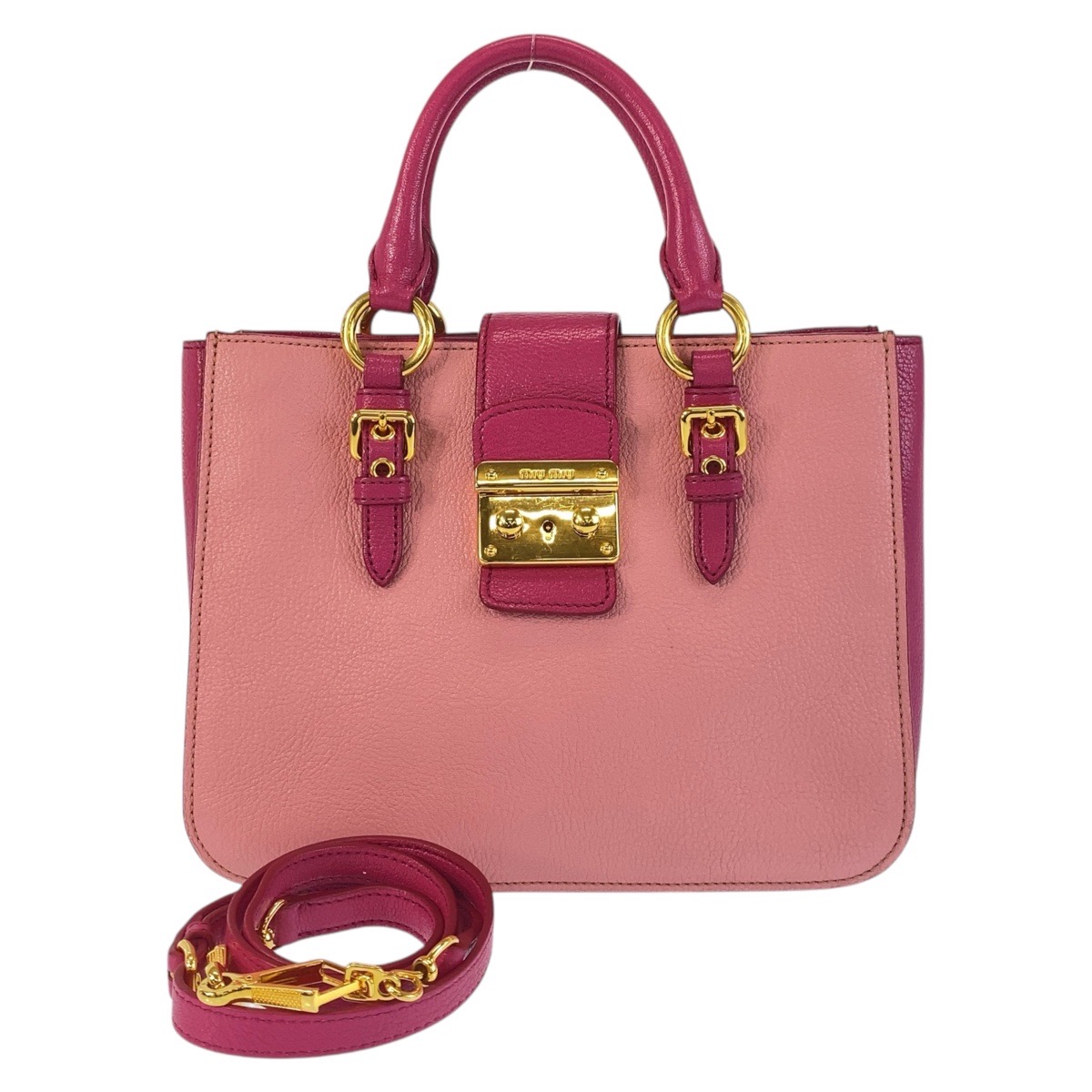 楽天市場】美品 MIUMIU ミュウミュウ マドラス ピンク ゴールド金具