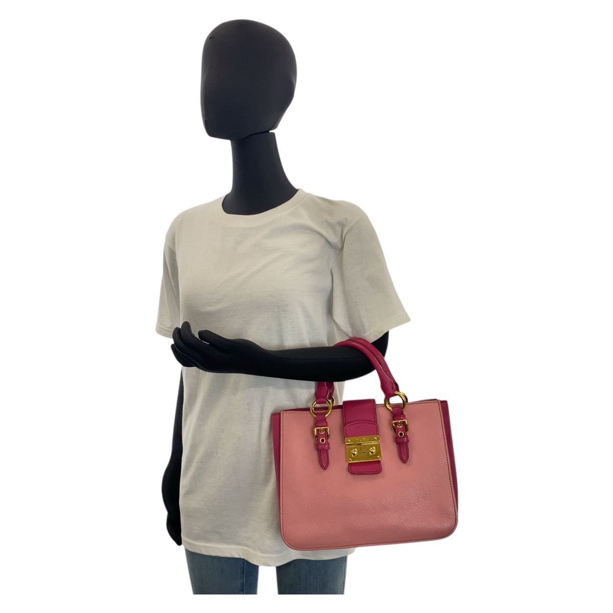 楽天市場】美品 MIUMIU ミュウミュウ マドラス ピンク ゴールド金具