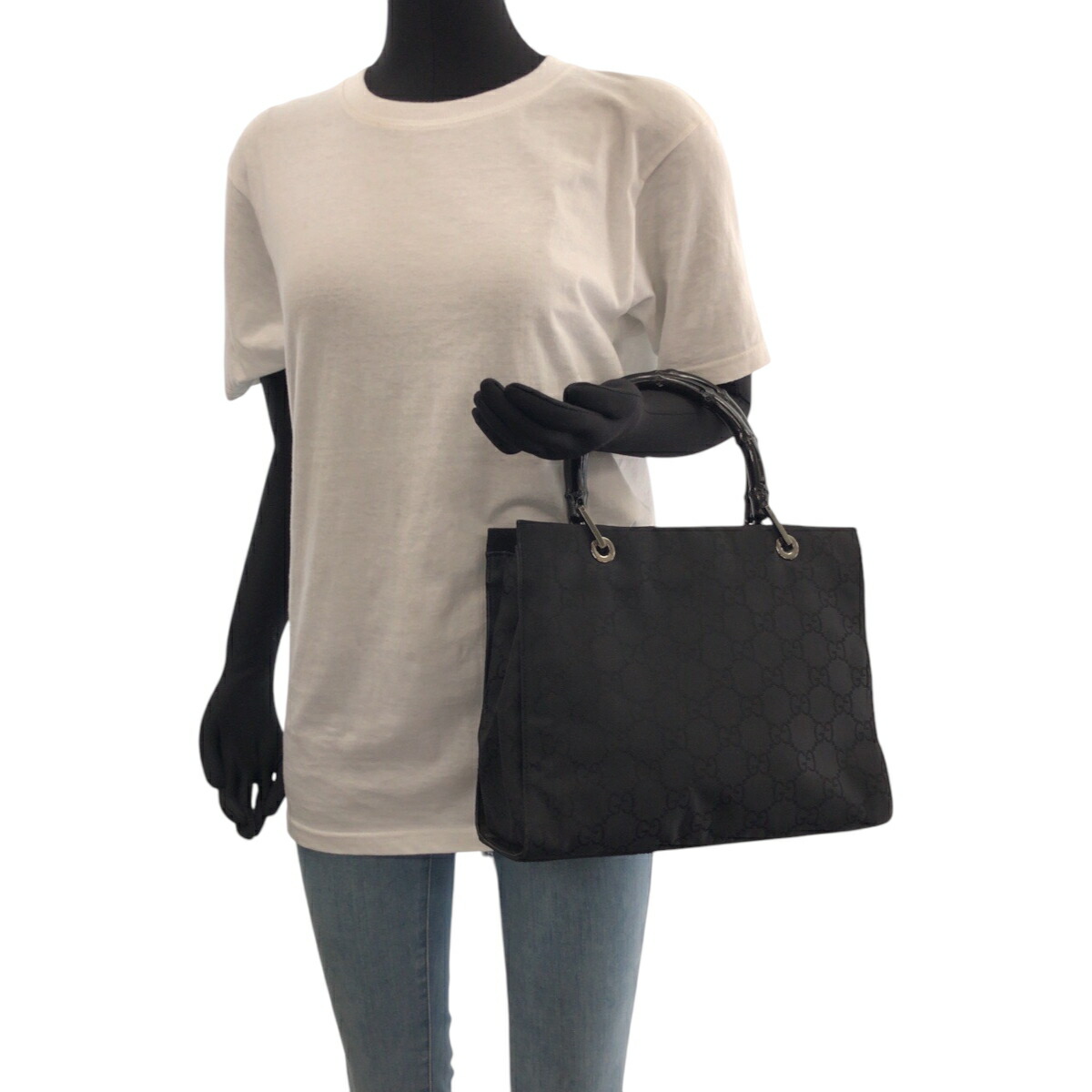 楽天市場】美品 GUCCI グッチ バンブー ブラック 黒 シルバー金具