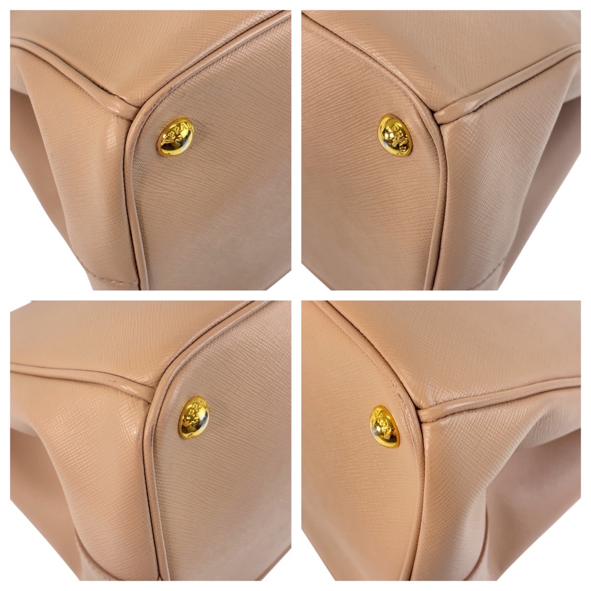 楽天市場】美品 PRADA プラダ サフィアーノ 三角ロゴプレート ベージュ