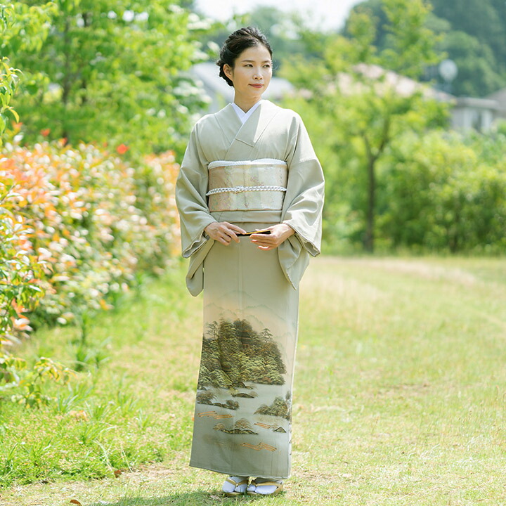 楽天市場】【レンタル 高級正絹 色留袖 フルセットレンタル】山葵色