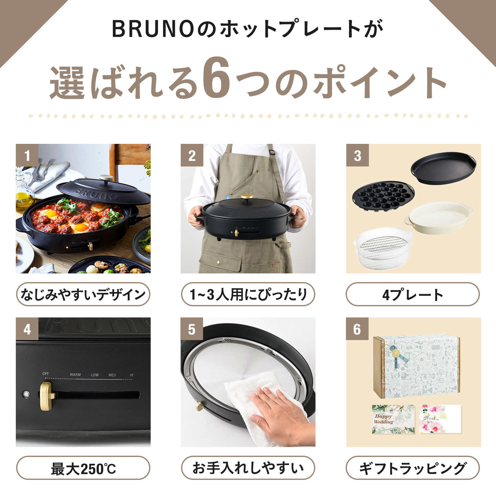 楽天市場】【P10倍】【BRUNO 公式】 ホットプレート 鍋 ブルーノ