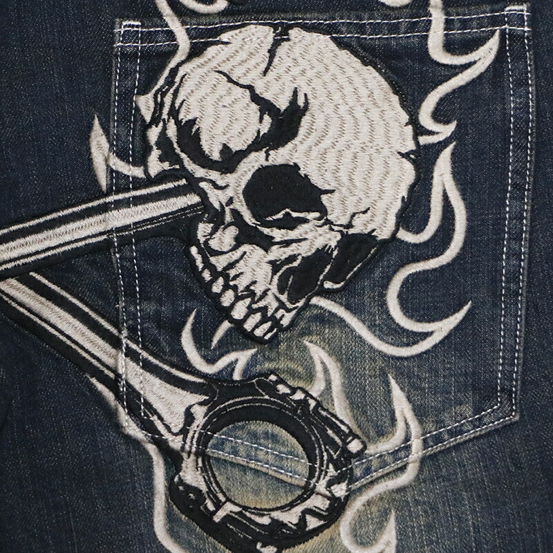 楽天市場】VANSON ばんそん クロススカル 刺繍 デニム パンツ （ SP-B