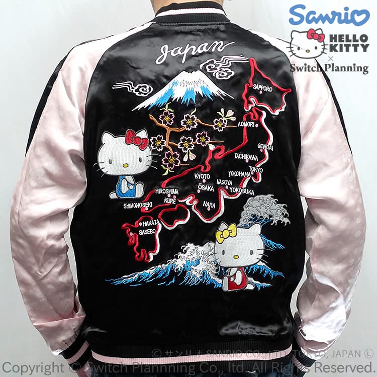 楽天市場】ハローキティとハローミミィと日本地図 ジャガード袖 刺繍