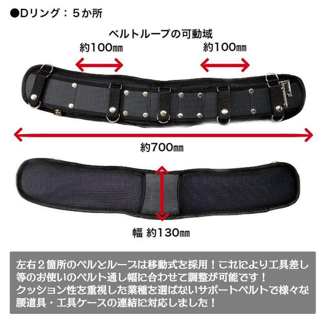 楽天市場】鳶壱 プロスペックサポーター ブラック 全長700mm 幅130mm