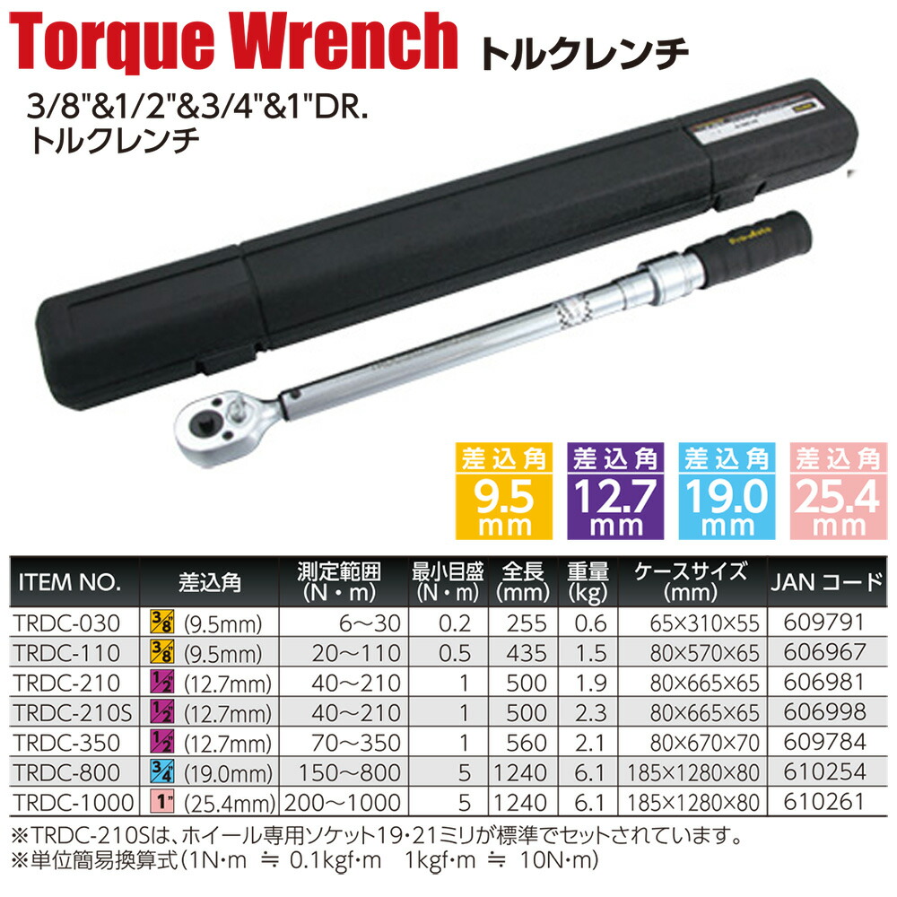 楽天市場】PRO AUTO プレセット型トルクレンチ ホイールナットソケット