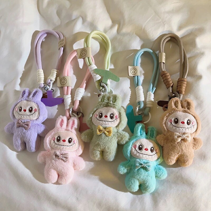 楽天市場】ラブブ風 キーホルダー ストラップ : CROTECWAGON