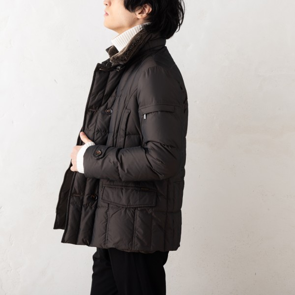 楽天市場】ムーレー ダウンジャケット コート シーロ ブラウン メンズ