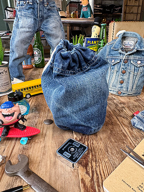 楽天市場】アライヤン デニム 巾着 （Sサイズ） 岡山産デニム MADE IN