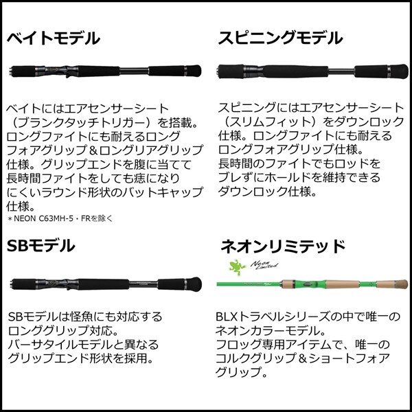 楽天市場】ダイワ ブラックレーベル BLX トラベル NEON C63MH-5・FR